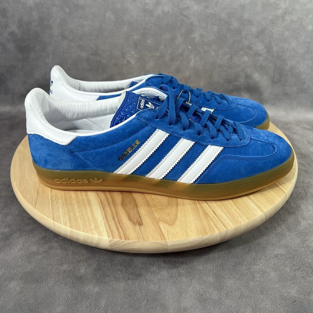 Adidas Originals Gazelle Mens 11 Indoor Blue Bird Gum Casual Shoes Sneakers